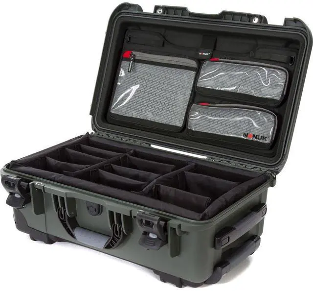 Main image of Nanuk Wheeled Series 935 Hard Case with Lid Organizer and Padded Dividers, Olive