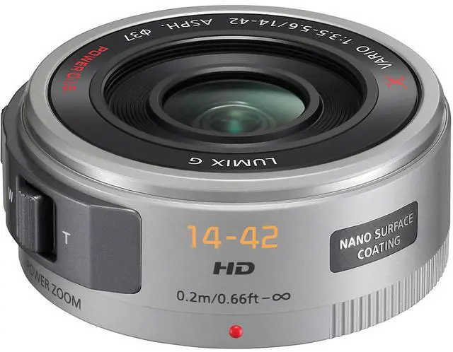 Alt view image 2 of 7 - Panasonic 14-42/3.5-5.6 GX Vario Zoom Micro 4/3 Lens, Silver W/Free Acc Bundle