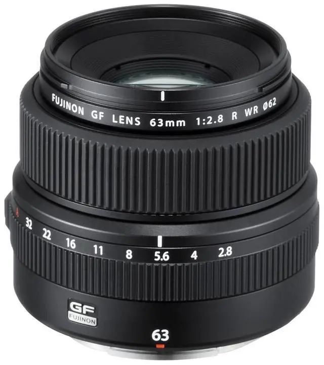 Main image of Fujifilm GF 63mm f/2.8 R WR Lens, Bundle with 62mm Digital Essentials Filter Kit and 15x15" Lens Wrap