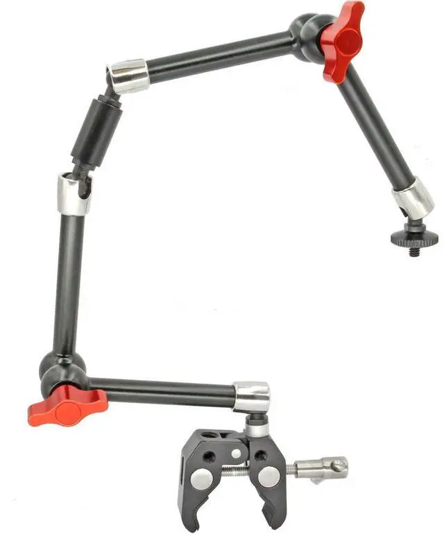 Alt view image 2 of 4 - GyroVu Clamp Mount with Dual Heavy Duty 11" Articulated Arm Monitor Mounts