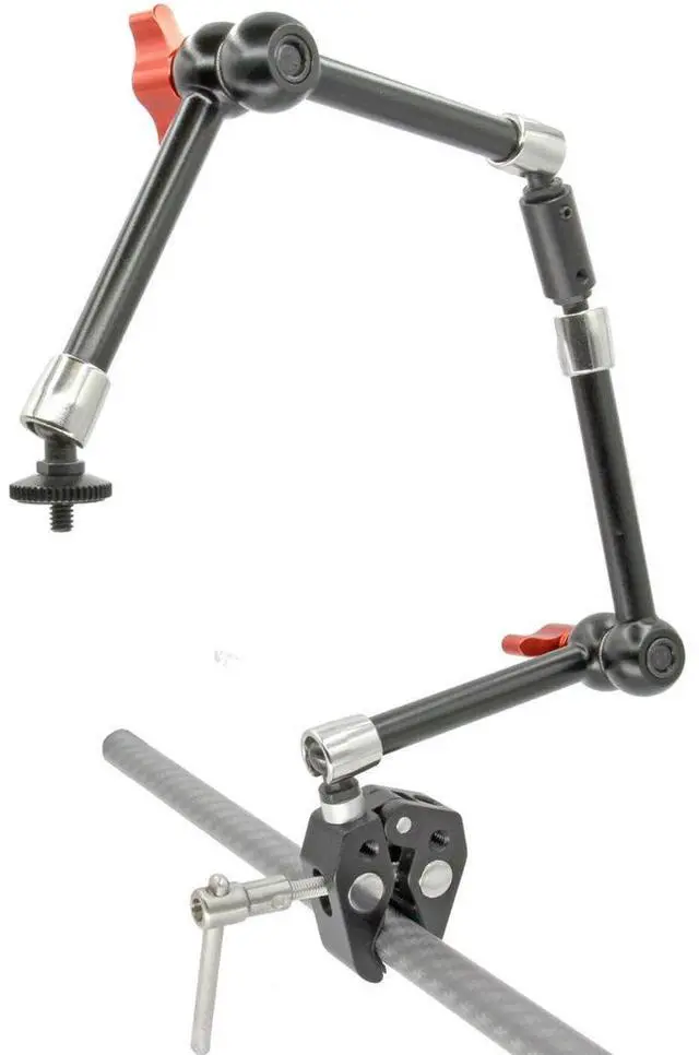 Alt view image 4 of 4 - GyroVu Clamp Mount with Dual Heavy Duty 11" Articulated Arm Monitor Mounts