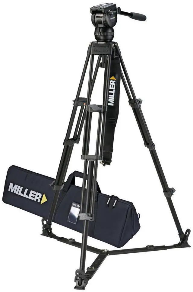 Main image of Miller CX2 Fluid Head with Toggle 3-Section Aluminum Alloy Tripod and On Ground Spreader