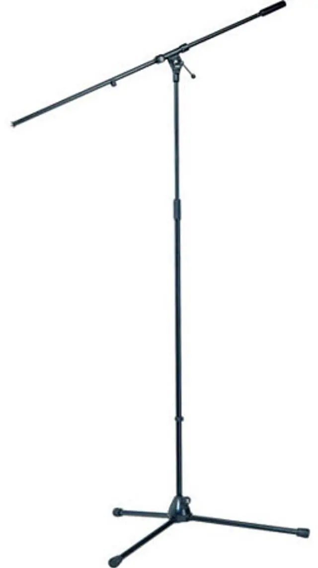 Main image of K&M 21021 Overhead Tripod Microphone Stand with Boom, 44.09-79.13" Height, Black