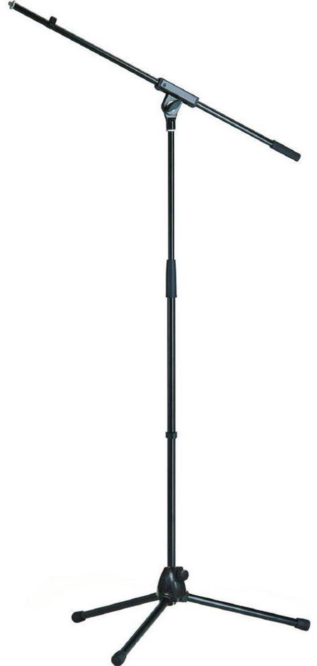 Main image of K&M 21070 Microphone Stand with Boom Arm, 35.43-62.99" Height, Black