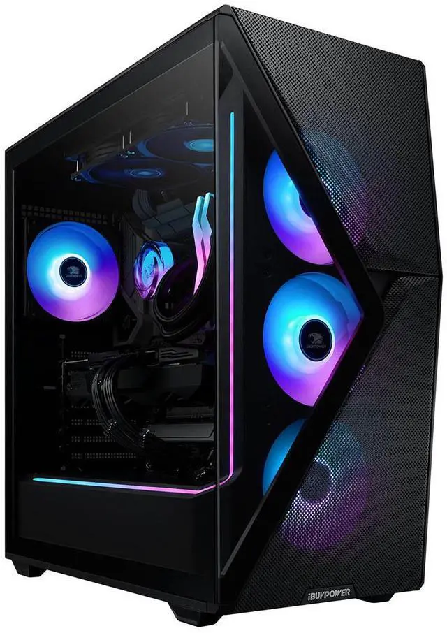Alt view image 14 of 14 - iBUYPOWER Slate 8 MESH Gaming PC Desktop - AMD Ryzen 7 7800X3D - AMD Radeon RX 7700 XT 12GB - 32GB DDR5 RGB - 1TB NVMe SSD - SMA7R77XT02