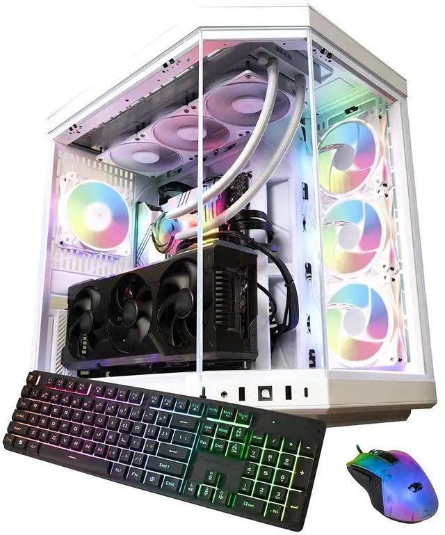 Alt view image 7 of 13 - iBUYPOWER Y70 Snow White Gaming PC Desktop - AMD Ryzen 9 9900X - NVIDIA GeForce RTX 5070Ti 16GB - 64GB DDR5 RGB - 1TB NVMe SSD - Y70WA9N57T01