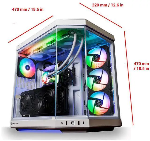 Alt view image 13 of 13 - iBUYPOWER Y70 Snow White Gaming PC Desktop - AMD Ryzen 9 9900X - NVIDIA GeForce RTX 5070Ti 16GB - 64GB DDR5 RGB - 1TB NVMe SSD - Y70WA9N57T01