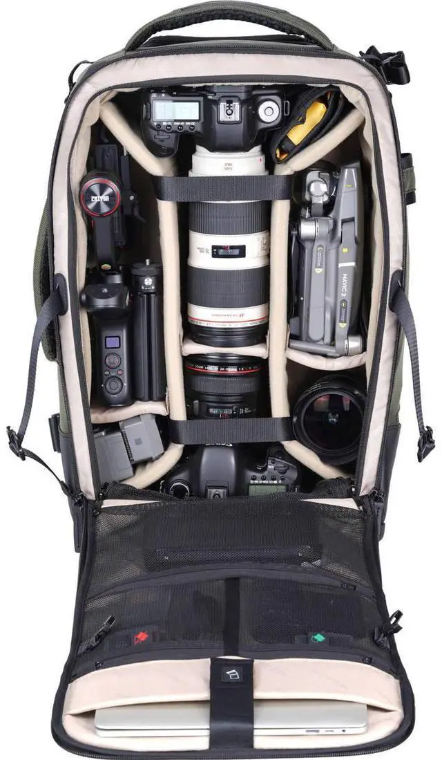 Alt view image 5 of 7 - Vanguard VEO Select 58T Camera Trolley Backpack, Green