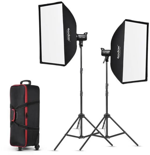 Main image of Godox SL100D 2-Light Kit with Softboxes and Case