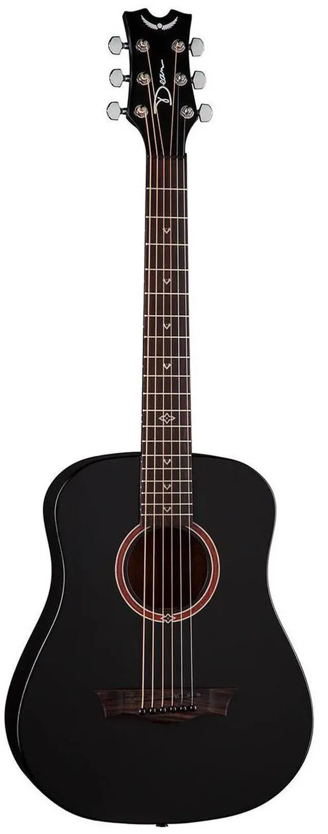 Main image of Dean Guitars Flight Mahogany Travel Acoustic Guitar with Gigbag, Rosewood Fretboard, Black Satin
