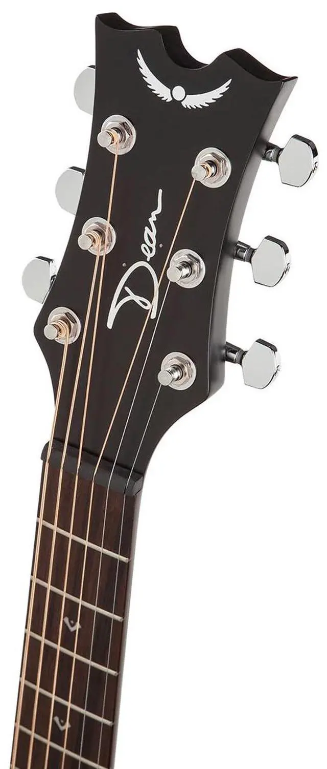 Alt view image 4 of 5 - Dean Guitars Flight Mahogany Travel Acoustic Guitar with Gigbag, Rosewood Fretboard, Black Satin