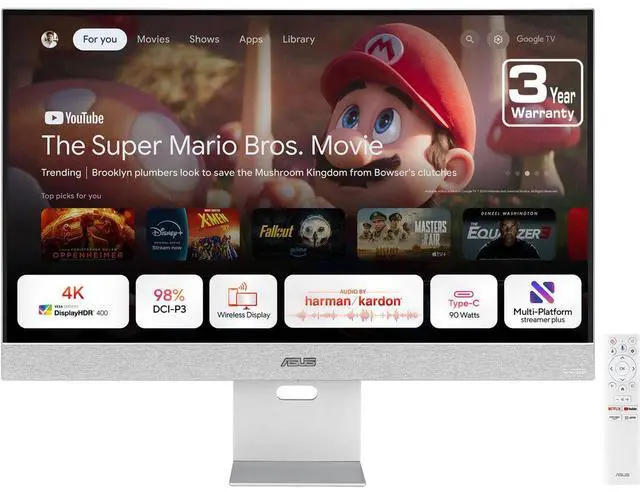 Alt view image 16 of 20 - Asus ZenScreen MS32UC 32" Class 4K UHD Smart LED Monitor - 16:9 - Silver - 31.5" Viewable - In-plane Switching (IPS) Technology - LED Backlight - 3840 x 2160 - 1073.7 Million Colors (10-bit)