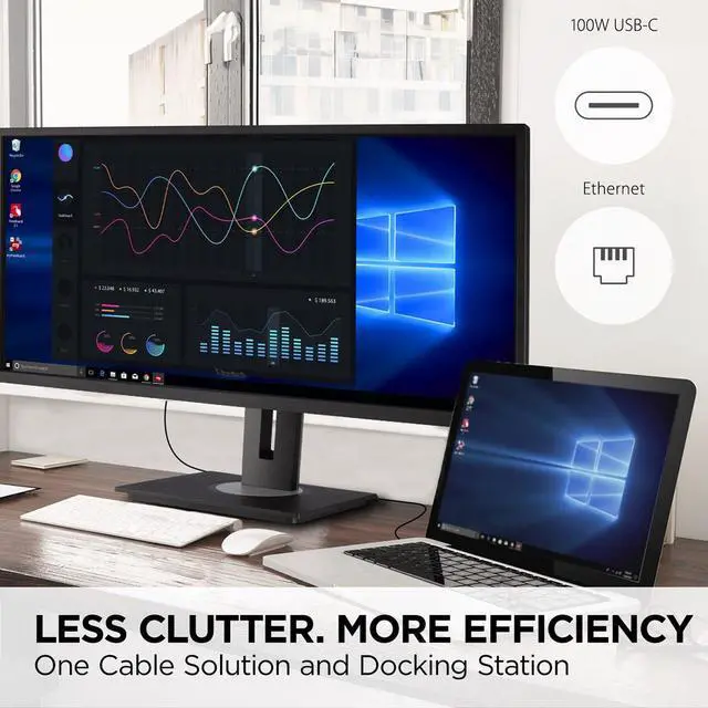 Alt view image 15 of 20 - ViewSonic VG3456a 34" 21:9 UltraWide QHD 1440p 100 Hz IPS Monitor with Ergonomics Design, 100W USB C, Docking Built-In, Gigabit Ethernet for Home and Office