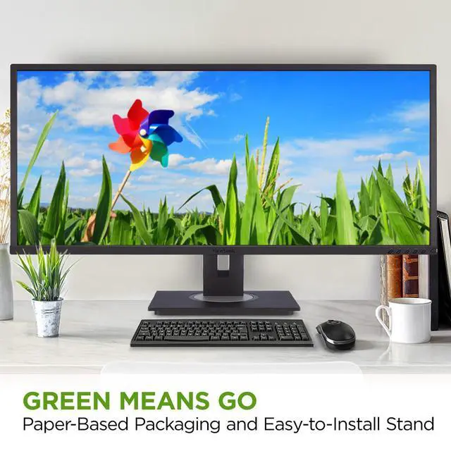 Alt view image 17 of 20 - ViewSonic VG3456a 34" 21:9 UltraWide QHD 1440p 100 Hz IPS Monitor with Ergonomics Design, 100W USB C, Docking Built-In, Gigabit Ethernet for Home and Office