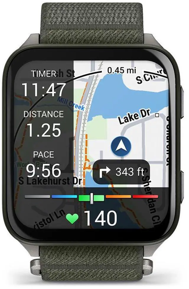 Alt view image 13 of 17 - Garmin® Venu® X1, Thin and Lightweight GPS Smartwatch, AMOLED Display, Advanced Health and Fitness Features, Moss with Titanium Caseback and Moss ComfortFit Nylon Band