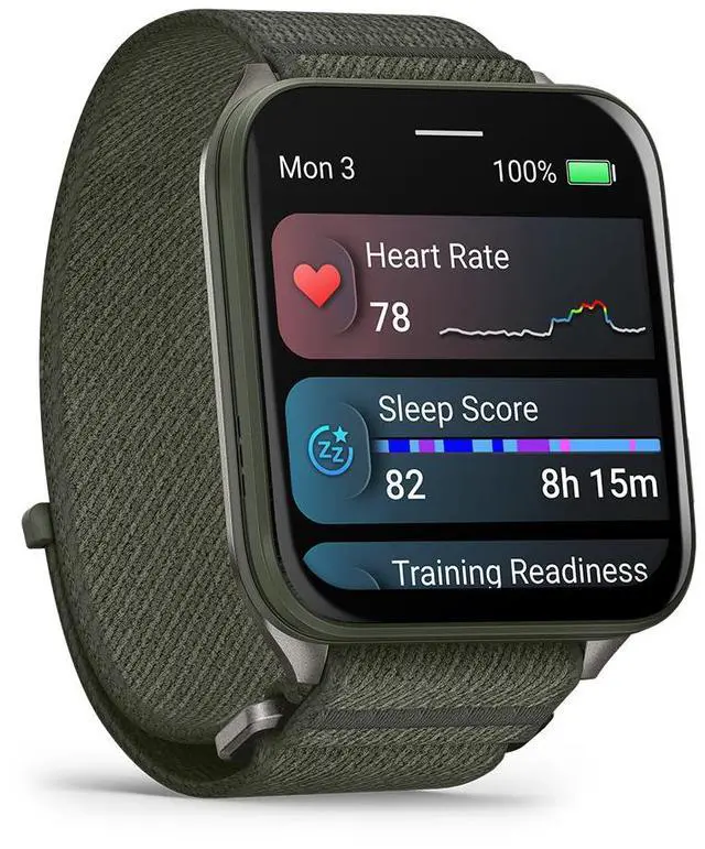 Alt view image 16 of 17 - Garmin® Venu® X1, Thin and Lightweight GPS Smartwatch, AMOLED Display, Advanced Health and Fitness Features, Moss with Titanium Caseback and Moss ComfortFit Nylon Band