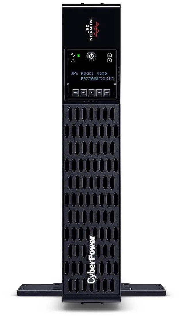 Alt view image 7 of 9 - CyberPower PR3000RTXL2UC Smart App Sinewave UPS Systems - 3000VA/3000W, 100 - 120 VAC, NEMA L5-30P, 2U, Rack / Tower, Sine Wave, 9 Outlets, LCD, PowerPanel® Business