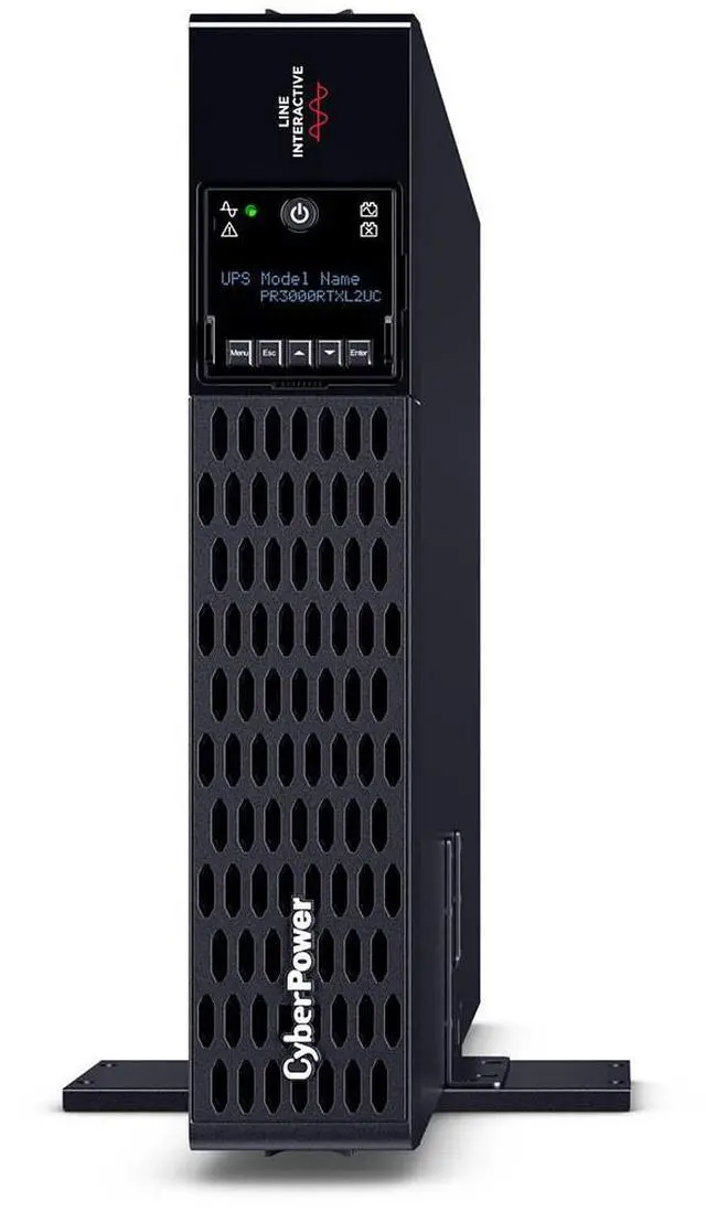 Alt view image 8 of 9 - CyberPower PR3000RTXL2UC Smart App Sinewave UPS Systems - 3000VA/3000W, 100 - 120 VAC, NEMA L5-30P, 2U, Rack / Tower, Sine Wave, 9 Outlets, LCD, PowerPanel® Business