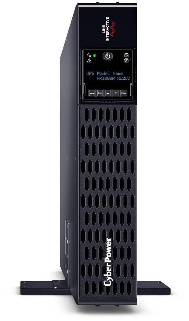 Alt view image 9 of 9 - CyberPower PR3000RTXL2UC Smart App Sinewave UPS Systems - 3000VA/3000W, 100 - 120 VAC, NEMA L5-30P, 2U, Rack / Tower, Sine Wave, 9 Outlets, LCD, PowerPanel® Business