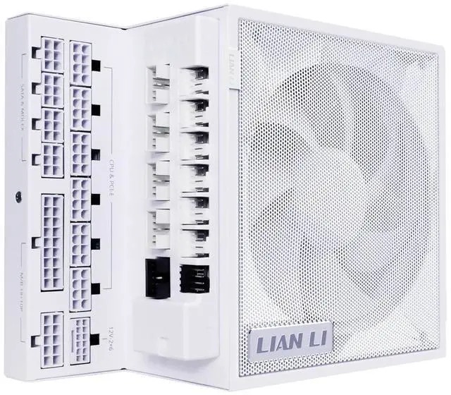 Alt view image 8 of 14 - Lian Li Edge Serie - 1000W Full Modular Power Supply (Fan USB Hub Included) - Gold - ATX 3.1 - PCIE 5.1 Support - 12V-2x6 Connector - L-Shape Design for Dual Chamber Case - White (EG1000G.WH)