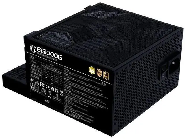 Alt view image 10 of 10 - Lian Li Edge Series-1000W Full Modular Power Supply (Fan Hub Included) - Gold-ATX 3.0, 3.1-PCIE 5.1-L-Shape Design for Dual Chamber Case-120mm FDB Fan-Supports up to 4 USB Device  - Black --EG1000G.BH