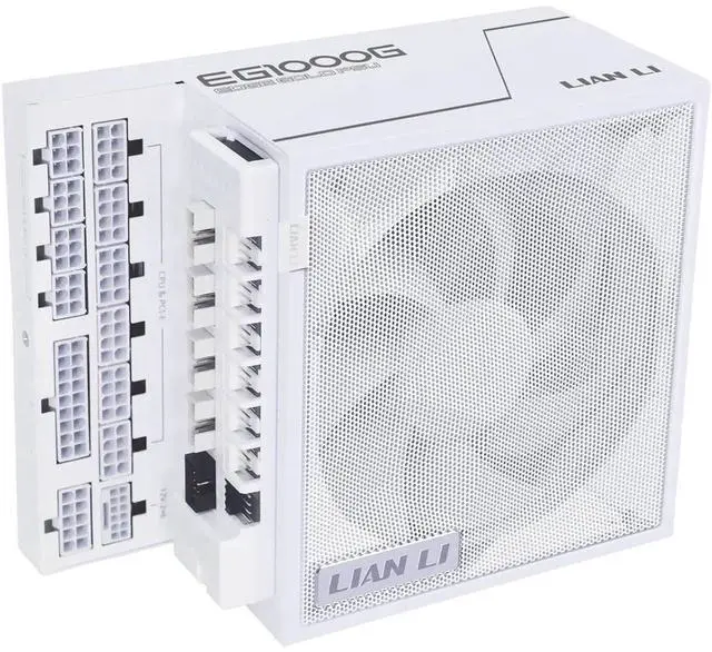 Alt view image 9 of 14 - Lian Li Edge Serie - 1000W Full Modular Power Supply (Fan USB Hub Included) - Gold - ATX 3.1 - PCIE 5.1 Support - 12V-2x6 Connector - L-Shape Design for Dual Chamber Case - White (EG1000G.WH)