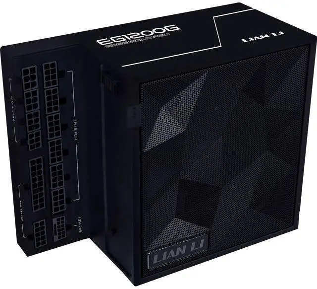 Alt view image 10 of 14 - Lian Li Edge Serie - 1200W Full Modular Power Supply (Fan USB Hub Included) - Gold - ATX 3.1 - PCIE 5.1 Support - 12V-2x6 Connector - L-Shape Design for Dual Chamber Case - Black -EG1200G.BH