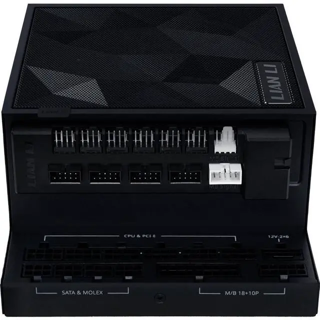 Alt view image 13 of 14 - Lian Li Edge Serie - 1200W Full Modular Power Supply (Fan USB Hub Included) - Gold - ATX 3.1 - PCIE 5.1 Support - 12V-2x6 Connector - L-Shape Design for Dual Chamber Case - Black -EG1200G.BH