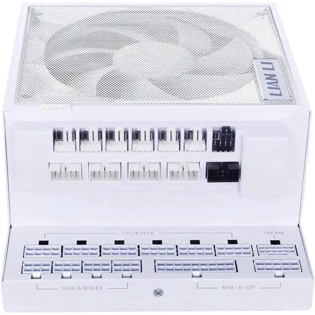 Alt view image 15 of 15 - Lian Li Edge Series-1200W Full Modular Power Supply (Fan Hub Included) - Gold-ATX 3.0, 3.1-PCIE 5.1-L-Shape Design for Dual Chamber Case-120mm FDB Fan-Supports up to 4 USB Device - White - EG1200G.WH