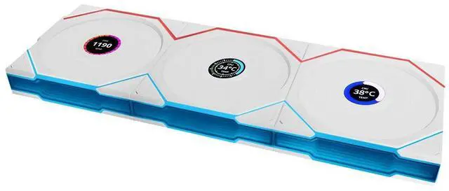 Alt view image 10 of 14 - Lian Li UNI Fan TL LCD 120 Wireless - Triple Pack - 2.4 GHz Wireless Controller Included - Daisy Chain & Infinity Mirror Design - LCD Display - Controller requesd for use. - White (12TLLCD1W3W)