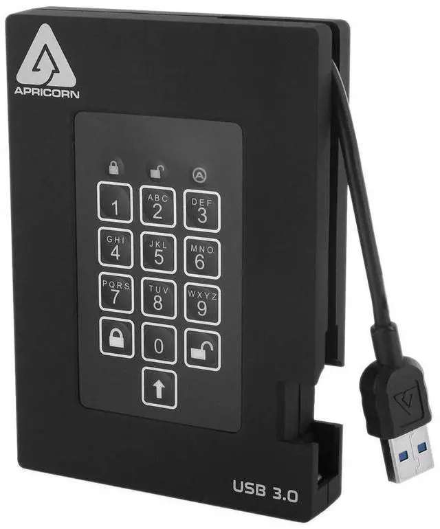 Alt view image 15 of 15 - Apricorn Aegis Padlock Fortress 2 Tb Portable Hard Drive - 2.5" External - Black