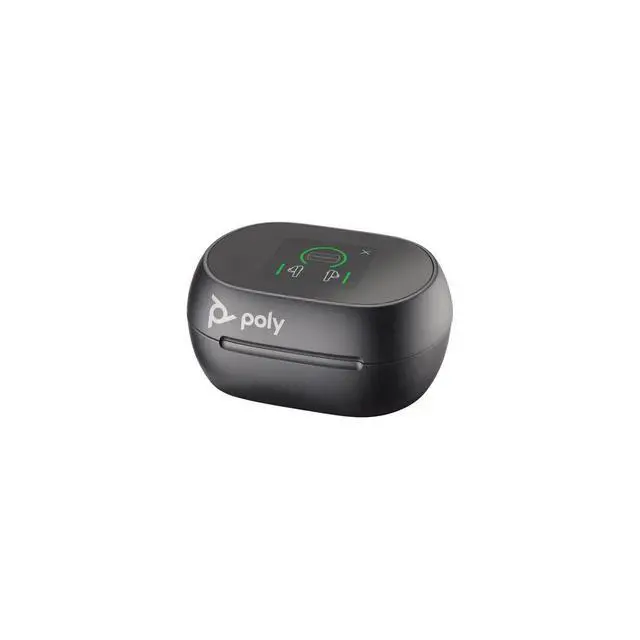 Alt view image 9 of 14 - Poly Voyager Free 60+ UC Carbon Black Earbuds +BT700 USB-C Adapter +Touchscreen Charge Case (7Y8G4AA)