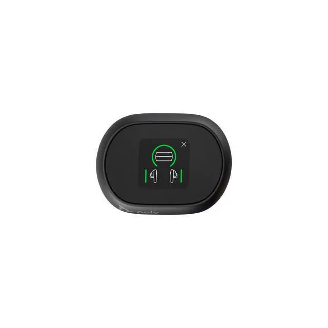 Alt view image 10 of 14 - Poly Voyager Free 60+ UC Carbon Black Earbuds +BT700 USB-C Adapter +Touchscreen Charge Case (7Y8G4AA)