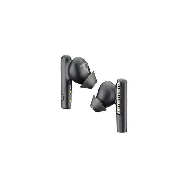 Alt view image 12 of 14 - Poly Voyager Free 60+ UC Carbon Black Earbuds +BT700 USB-C Adapter +Touchscreen Charge Case (7Y8G4AA)