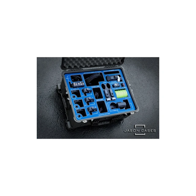 Alt view image 2 of 6 - Jason Cases Case for Hand Unit 3 and MDR-3 4 Channel Motor Driver, Blue Overlay