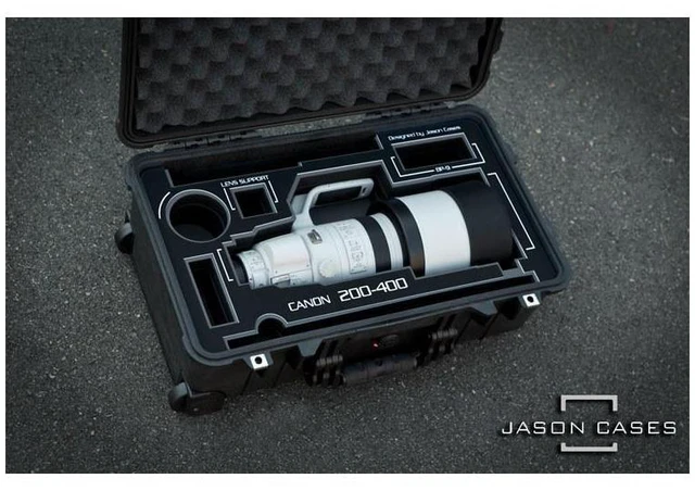 Alt view image 2 of 7 - Jason Cases Protective Case with Foam for Canon 200-400mm Lens, Black Overlay