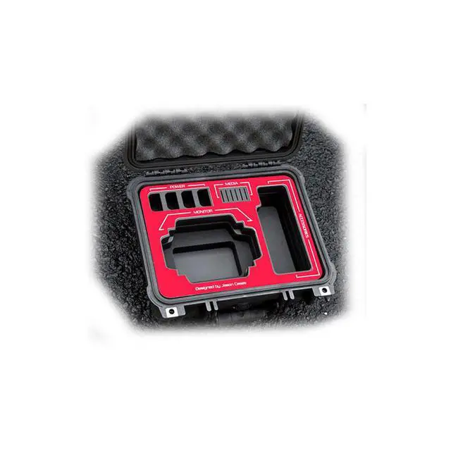 Alt view image 3 of 6 - Jason Cases Hard Case for Blackmagic Design Video Assist 5" Monitor, Red Overlay