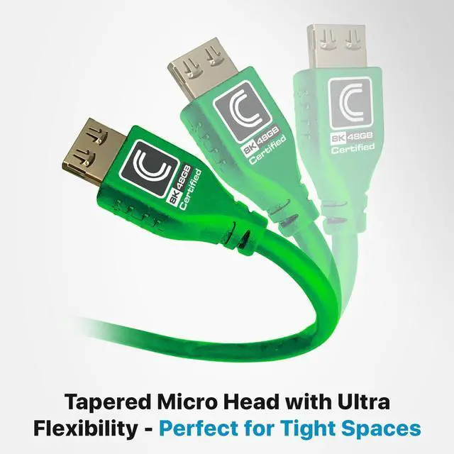 Alt view image 15 of 17 - Comprehensive MicroFlex Pro AV/IT HDMI A/V Cable MHD48G6PROGRN