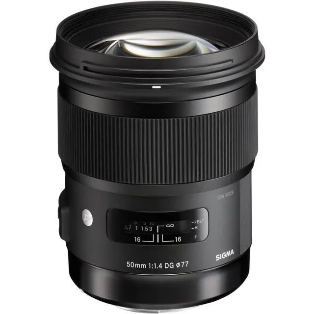 Alt view image 2 of 7 - Sigma 50mm f/1.4 DG HSM ART Lens for Nikon F, Bundle with ProOptic 77mm Filter Kit, Flex Lens Shade, Lens Wrap, Cleaning Kit, Cap Tether, LensPen Lens Cleaner, PC Software Kit