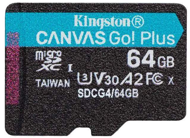 Main image of Kingston64GB microSDXC Canvas Go Plus Gen4 200R A2 U3 Single Pack w/o ADP