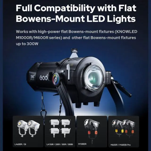 Alt view image 6 of 7 - Godox Projection Attachment for KNOWLED M600R & M1000R Lights (19°) #BP19K
