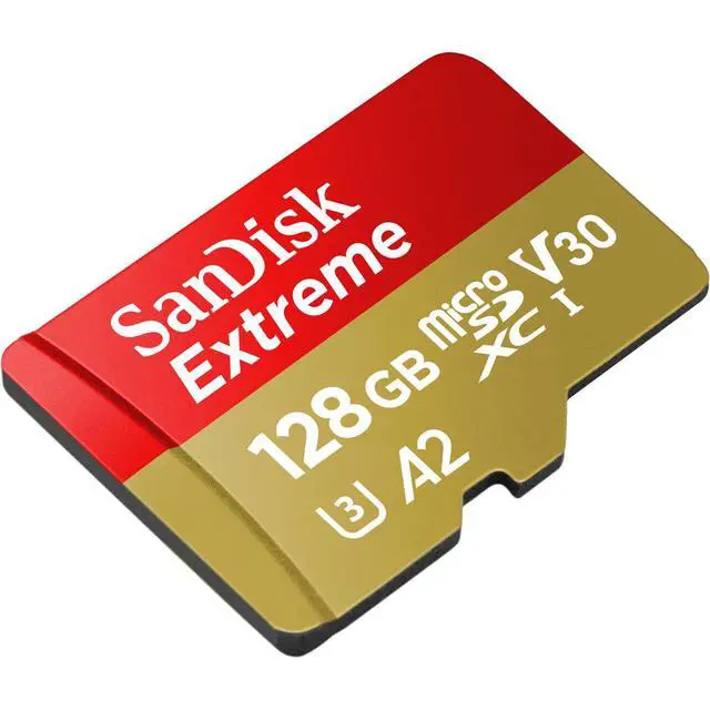 Alt view image 4 of 5 - SanDisk Extreme 128GB UHS-I U3 microSDXC Memory Card Bundle #SDSQXH9128GGZ6MAA