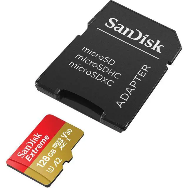 Alt view image 5 of 5 - SanDisk Extreme 128GB UHS-I U3 microSDXC Memory Card Bundle #SDSQXH9128GGZ6MAA