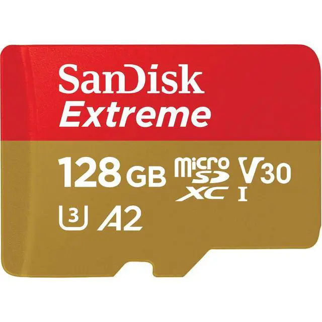 Alt view image 3 of 5 - SanDisk Extreme 128GB UHS-I U3 microSDXC Memory Card Bundle #SDSQXH9128GGZ6MAA