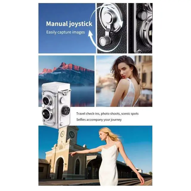Alt view image 7 of 7 - Aries RetroSnap Mini 1080P Digital Camera - Vintage Twin-Lens Style (Green)