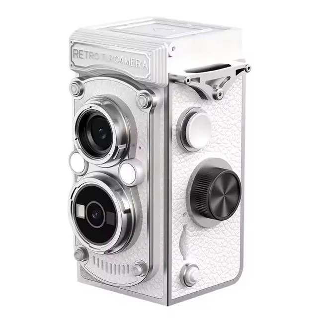 Main image of Aries RetroSnap Mini 1080P Digital Camera - Vintage Twin-Lens Style (White)