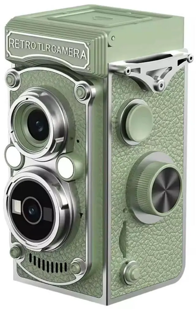 Main image of Aries RetroSnap Mini 1080P Digital Camera - Vintage Twin-Lens Style (Green)