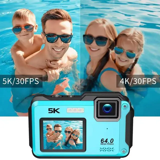 Alt view image 4 of 7 - Aries SplashCam Pro Waterproof Digital Camera (Blue) #SPLASHCAM-BL