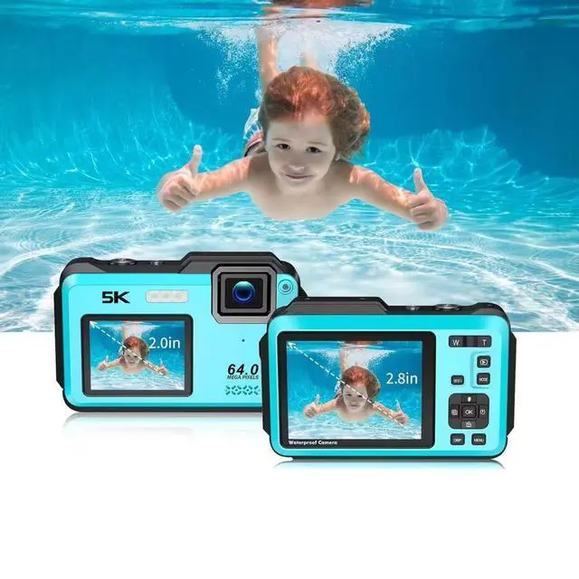 Alt view image 5 of 7 - Aries SplashCam Pro Waterproof Digital Camera (Blue) #SPLASHCAM-BL