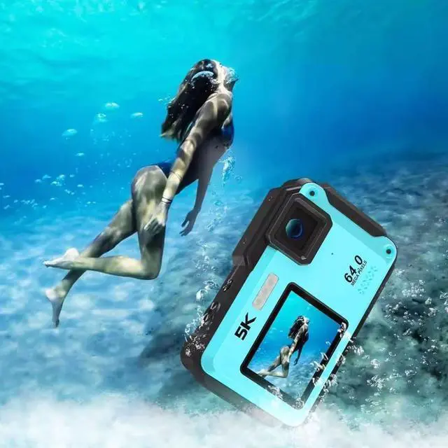 Alt view image 6 of 7 - Aries SplashCam Pro Waterproof Digital Camera (Blue) #SPLASHCAM-BL